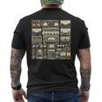 セットアップ ヴィンテージ オーディオ Hifi サウンドシステム ミックスメディア コラージュ メンズTシャツ バックプリント