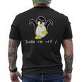 タックスlinuxペンギン須藤rm Rfコンピュータフリークハッカー メンズTシャツ バックプリント