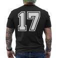 チームジャージーナンバー＃17スポーツギフト メンズTシャツ バックプリント
