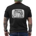 テレビを見る メンズTシャツ バックプリント
