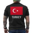 トルコの国旗 メンズTシャツ バックプリント