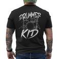 ドラマー ドラムセット ヴィンテージ ドラマー キッズ メンズTシャツ バックプリント