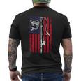 ナマズ アメリカ国旗 キャットフィッシング 漁師 釣り 長袖tシャツ メンズTシャツ バックプリント