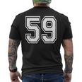ナンバー59 59歳の誕生日ギフト選手チーム番号入りジャージ メンズTシャツ バックプリント