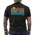 ニューポート ビーチ カリフォルニア レトロ サンセット サーフィン 旅行 ラブ サーフィン メンズTシャツ バックプリント