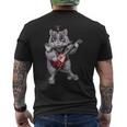 ハムスター ロックスター 動物 ギター メンズTシャツ バックプリント