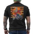 ハロウィーン スケルトン ライディング モンスタートラック トリックオア トリート パーティー メンズTシャツ バックプリント