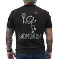 バドミントンプレーヤー バドミントンラケット シャトルコック バーディースポーツ 長袖tシャツ メンズTシャツ バックプリント