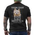 パーソナルストーカー犬ノーリッチテリア私はあなたに従います Norwich Terrier Dog メンズTシャツ バックプリント