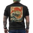ヒョウ ヤモリ トカゲ 怪獣 怪獣 日本のビンテージポスター メンズTシャツ バックプリント
