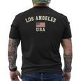 ビンテージ ロサンゼルス アメリカ アメリカ 国旗 La クール お土産 レトロ 長袖tシャツ メンズTシャツ バックプリント