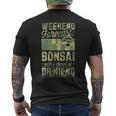 ビールを飲むチャンスのある週末予報盆栽 メンズTシャツ バックプリント