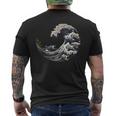 フィボナッチ数列カナガワウェーブ メンズTシャツ バックプリント