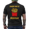 フライドポテトは毎日がフライデーモチーフのフライドポテト メンズTシャツ バックプリント