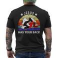 ブラジリアン柔術 Jesus Has Your Back メンズTシャツ バックプリント
