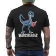 ベロシアダー ベロキラプトル 恐竜 読書 本好き メンズTシャツ バックプリント