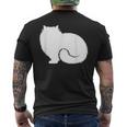 ペルシャ猫のふわふわした座り姿 Persian Cat Fluffyittingilhouette メンズTシャツ バックプリント