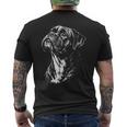 ボクサー 犬 ポートレート 白黒 メンズTシャツ バックプリント
