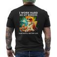 ボルゾイ・ラヴァー・アイ・ワーク・ハード・デザイン・ファニー・ボルゾイ・ドッグ メンズTシャツ バックプリント