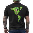 ポーランドボール北米と南米大陸 メンズTシャツ バックプリント