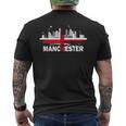 マンチェスターシティフラッグ ダウンタウン マンチェスタースカイライン メンズTシャツ バックプリント