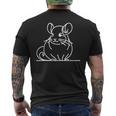 ミニマリスト チンチラ ラインアート シンプル ペット デッサン メンズTシャツ バックプリント