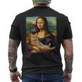 モナリザ 猫とパロディー おもしろアート 絵画 ミーム メンズTシャツ バックプリント