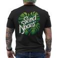 モンステラノード植物愛好家アルボ植物感謝の日を送る メンズTシャツ バックプリント