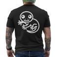 ヤモリ ペット好き かわいい アニメ ヤモリ 動物 生き物 メンズTシャツ バックプリント