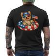 ヨークシャーテリア犬 2026年7月4日 愛国的なアメリカ国旗 メンズTシャツ バックプリント