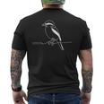 ラインアート 鳥・鳥類学者 ノーザンモズ メンズTシャツ バックプリント
