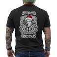 ラブクラフトのサンタとクトゥルフのクリスマス メンズTシャツ バックプリント