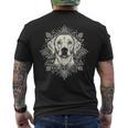 ラブラドールレトリバー 犬 モチーフ ペット 曼荼羅 ラブラドールレトリバー メンズTシャツ バックプリント