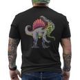 リアルなスピノサウルス 恐竜 先史時代の野生動物 長袖tシャツ メンズTシャツ バックプリント