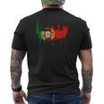 リスボン スカイライン ポルトガル国旗 絵画 ファンアート I Love Lisboa メンズTシャツ バックプリント