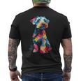 レイクランドテリア 犬 グラフィック ペットアート レイクランドテリア メンズTシャツ バックプリント