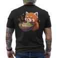 レッサーパンダ ラーメン かわいいレッサーパンダ メンズTシャツ バックプリント