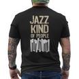 レトロ ジャズ 音楽愛好家 ピアノプレーヤー ミュージシャン キーボード メンズTシャツ バックプリント