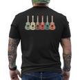 レトロな色のウクレレ ギター デザイン楽器 メンズTシャツ バックプリント