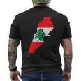 レバノン国旗 地図 ベイルート 杉の木 レバノン ヘリテージデザイン メンズTシャツ バックプリント