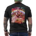 レーザーアイズ 宇宙 猫 ライディング ドラゴン メンズTシャツ バックプリント