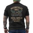 ロイヤルエンフィールドwdReクラシックモーターサイクルww2 メンズTシャツ バックプリント