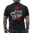 ロシアのレトロなオートバイ愛好家のためのi Love Ural メンズTシャツ バックプリント