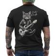 ロック・キャット I ギターを弾く猫 メンズTシャツ バックプリント