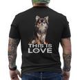ロングヘア チワワ犬 This Is Love Brown チワワ 恋人 長袖tシャツ メンズTシャツ バックプリント
