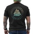ヴァルクナット オーディンシンボル ケルトノット 北欧バイキング ルーン文字 メンズTシャツ バックプリント