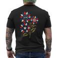 ヴィンテージ 1776 愛国心が強いひまわり アメリカ独立記念日 メンズTシャツ バックプリント