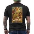 ヴィンテージ ジャマイカ ラム 広告ポスター ガール アルフォンス・ミュシャ メンズTシャツ バックプリント