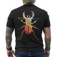 ヴィンテージレトロ カブトムシと昆虫昆虫学者ギフト カブトムシ メンズTシャツ バックプリント