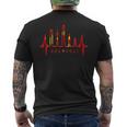上海スカイライン ハートビート 中国 上海大好きi Lovehanghai China メンズTシャツ バックプリント